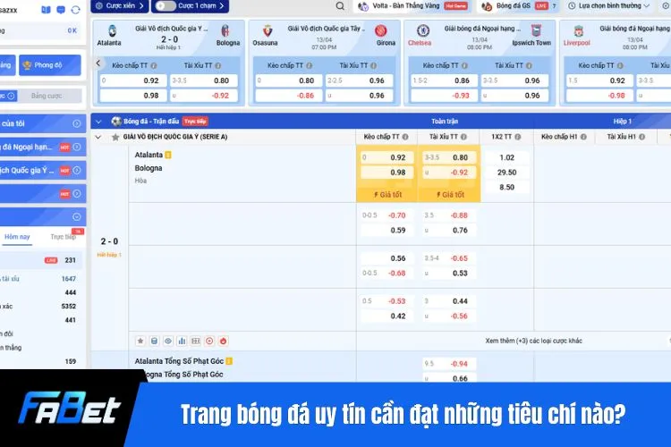 Trang bóng đá uy tín cần đạt những tiêu chí nào?